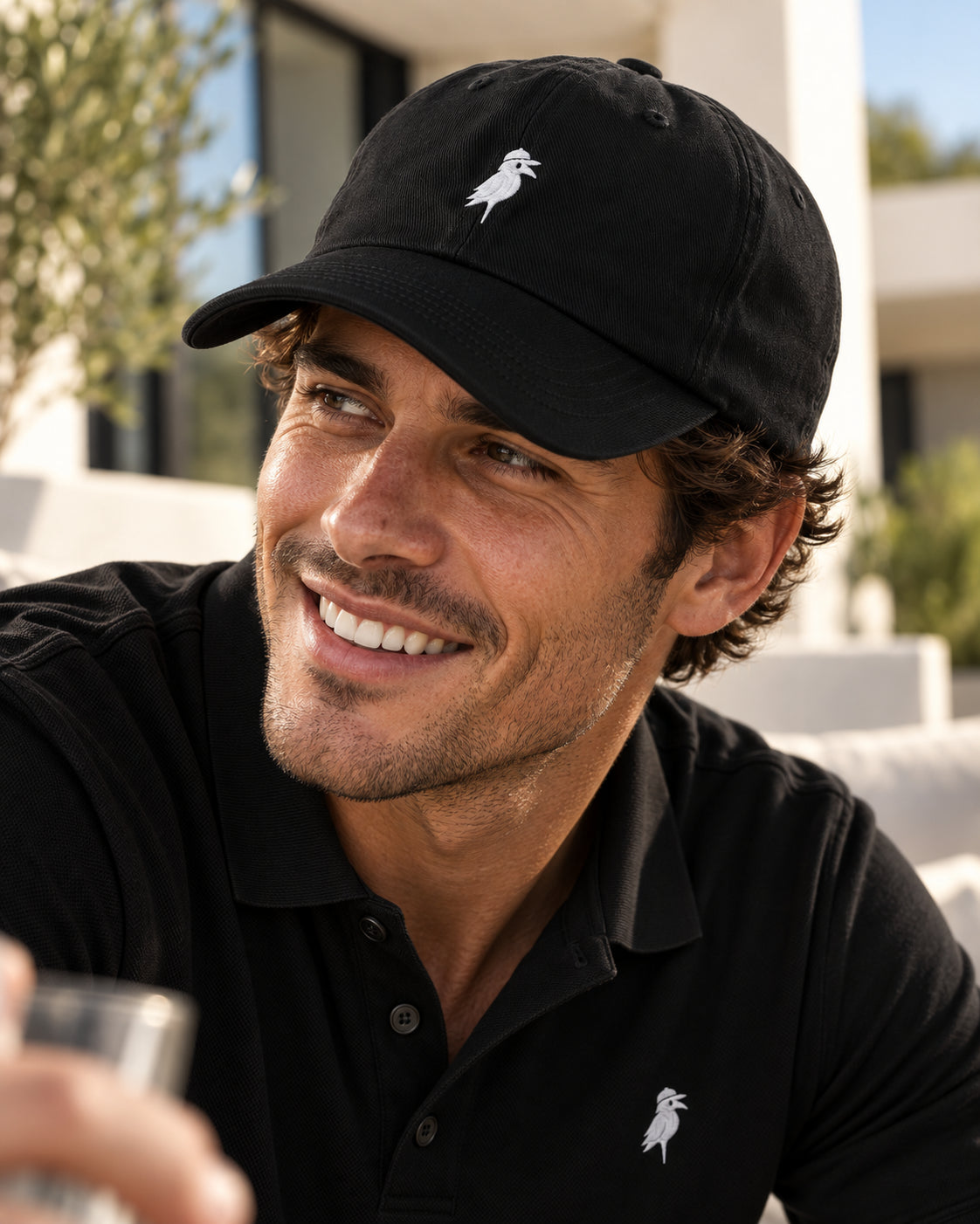 Crow Cap in Black — worn
