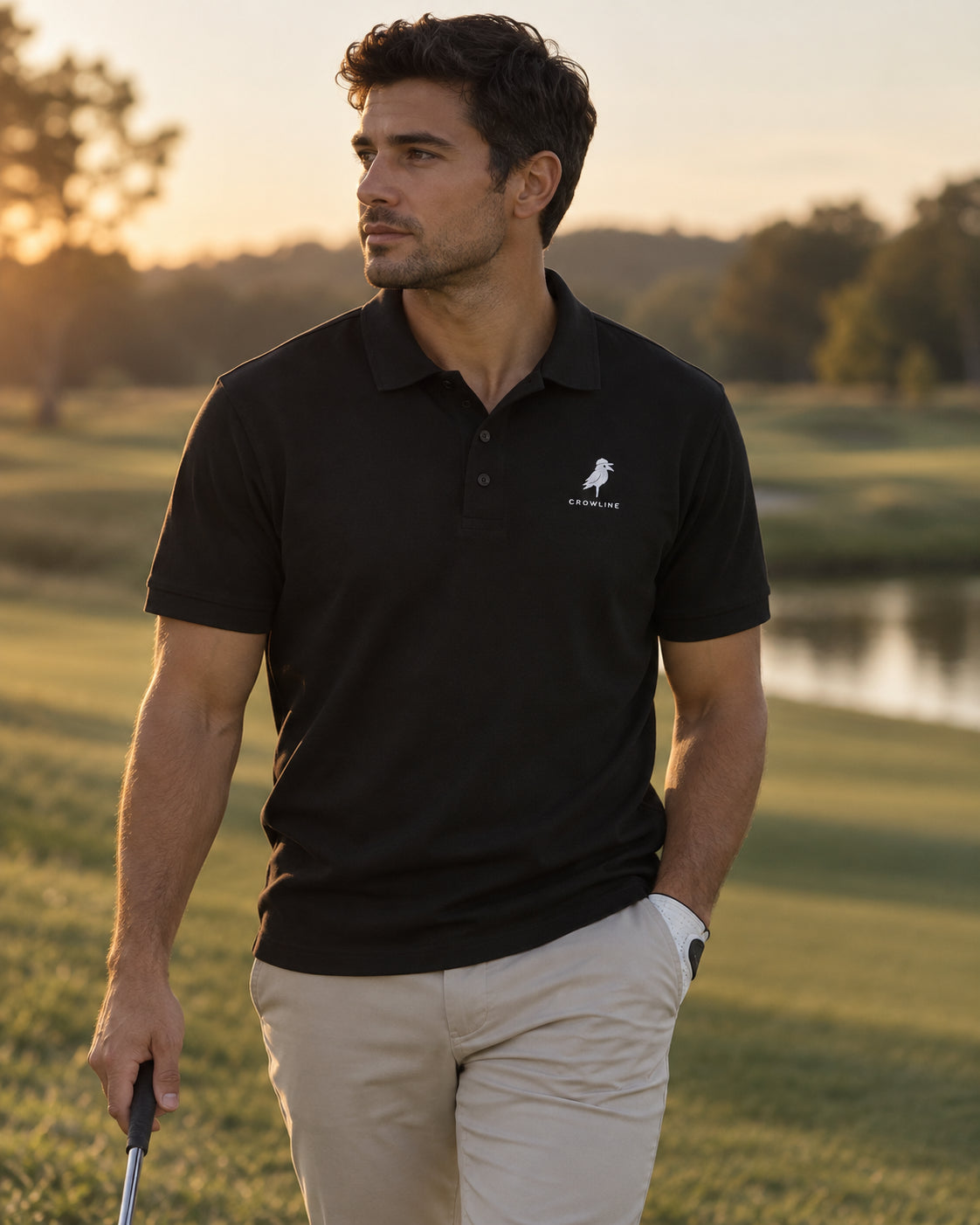 Crow Polo in Black — worn